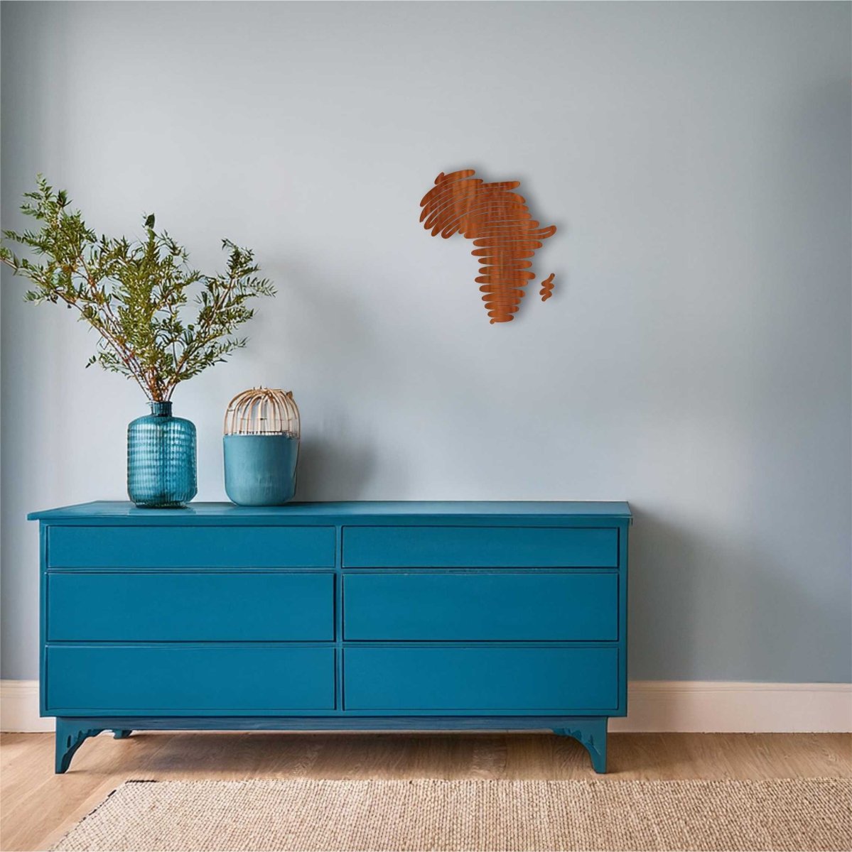 Africa Squiggle Map Wall Art - Fiery Creations Ltd