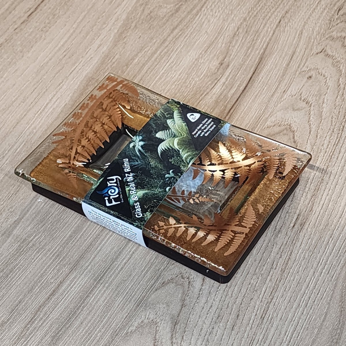 Fern Dish w/Rimu Base Copper - Fiery Creations Ltd