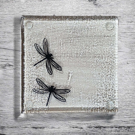 NZ Made Glass Coaster Dragonfly - Single in display box - Fiery Creations Ltd