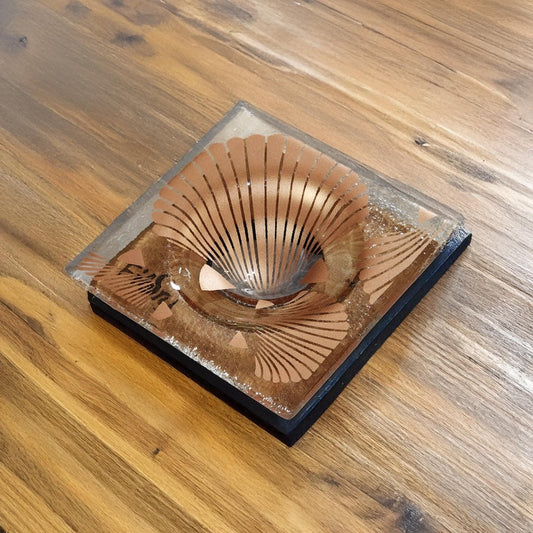 NZ Made Glass Rimu Candle/Ring Dish Shells - Copper - Fiery Creations Ltd