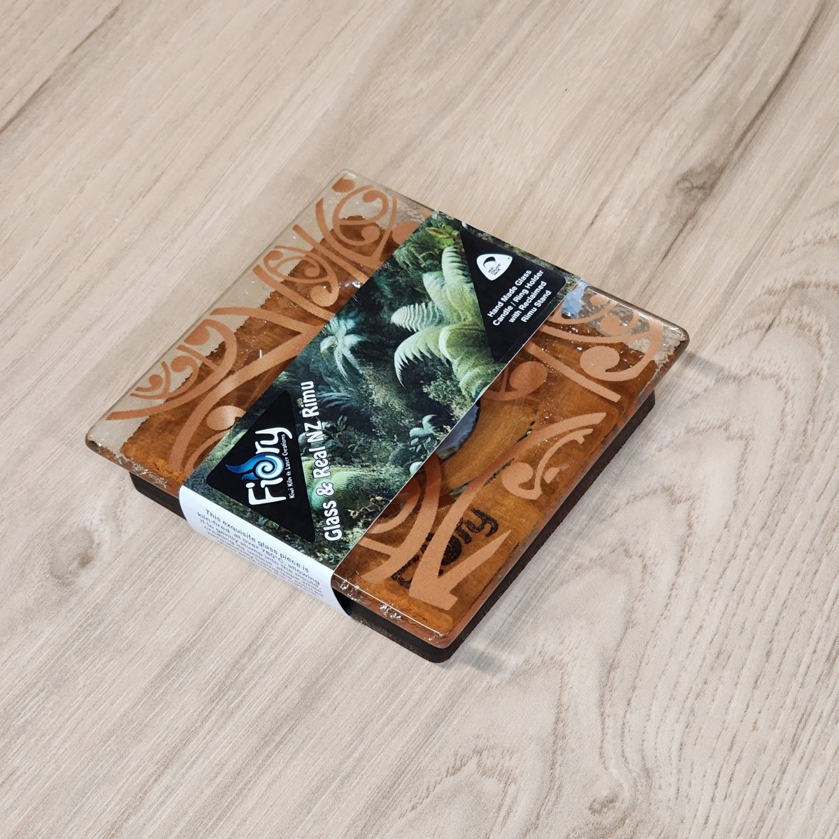 Small Kowhaiwhai Dish w/Rimu Base Copper - Fiery Creations Ltd