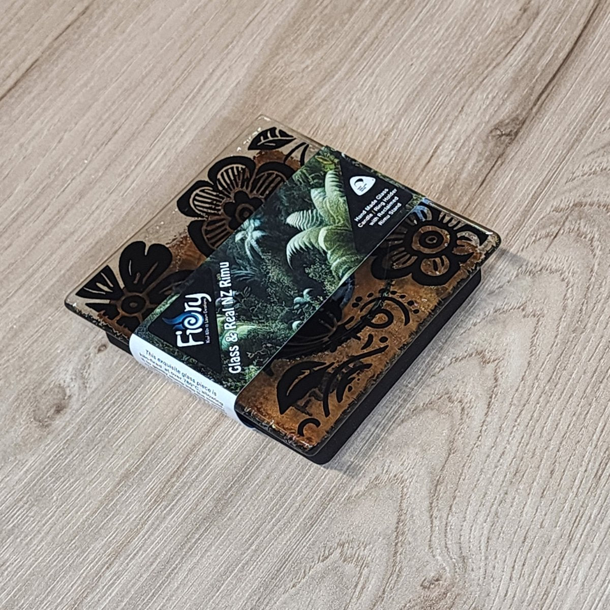 Small Wild Flower Dish w/Rimu Base Black - Fiery Creations Ltd