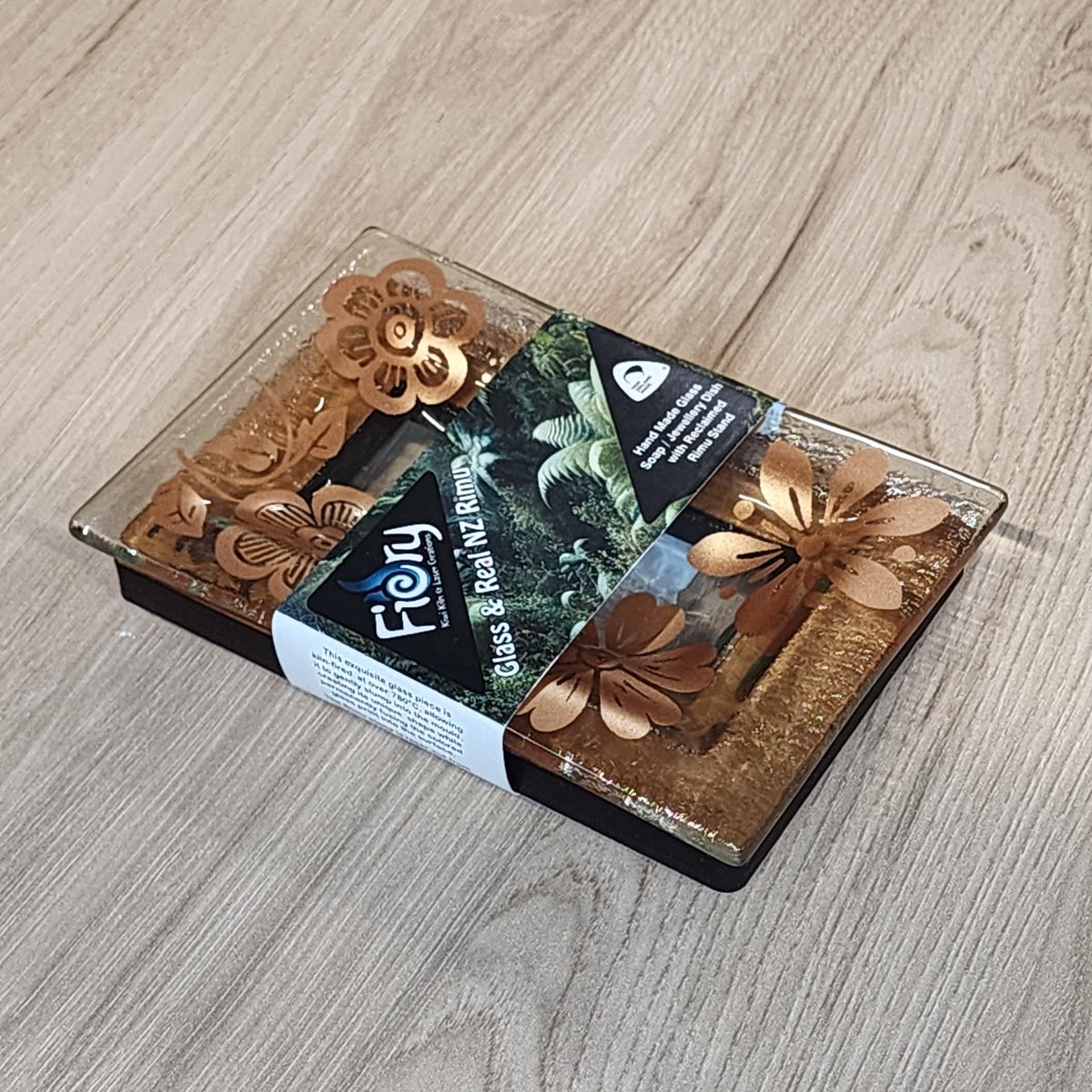 Wild Flower Dish w/Rimu Base Copper - Fiery Creations Ltd