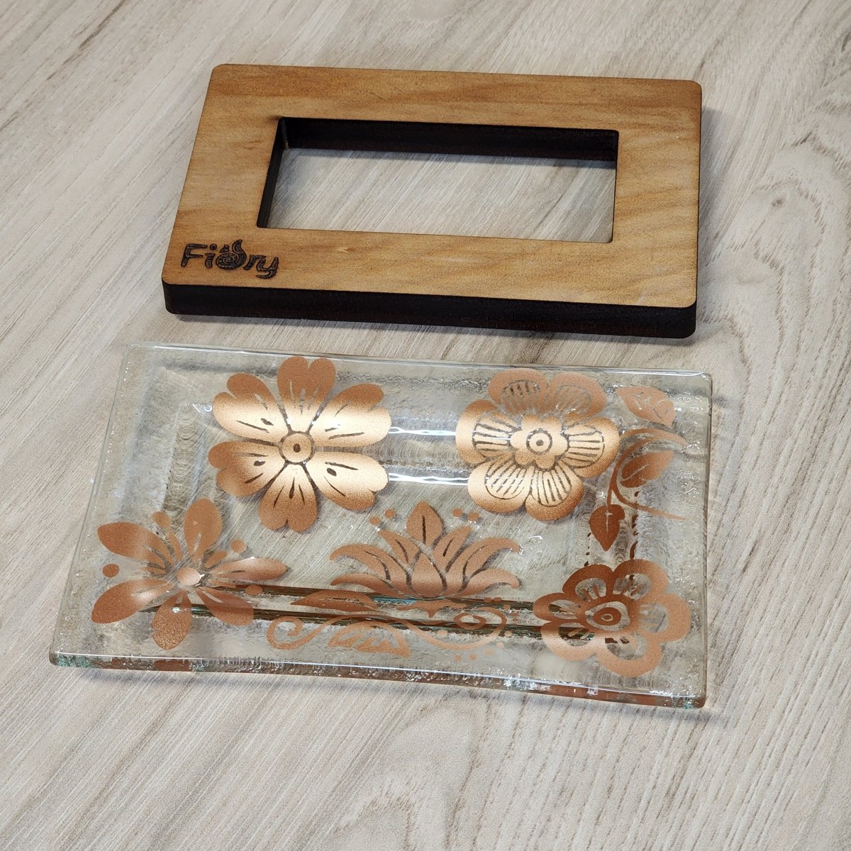 Wild Flower Dish w/Rimu Base Copper - Fiery Creations Ltd