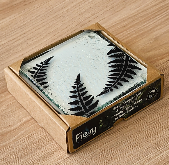 Fern Glass Coasters - Pack of 4