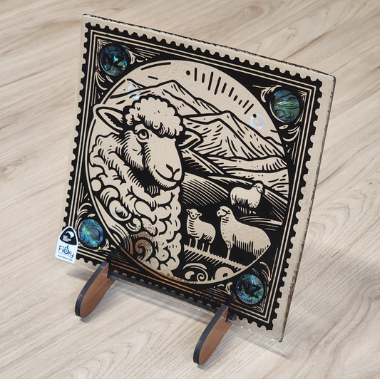 Stamp Range - Sheep w/Paua Medium Square 200x200mm