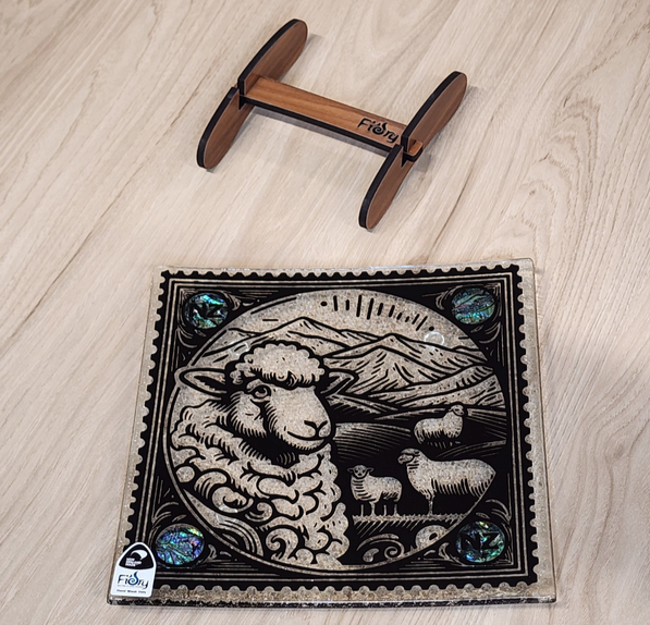 Stamp Range - Sheep w/Paua Medium Square 200x200mm