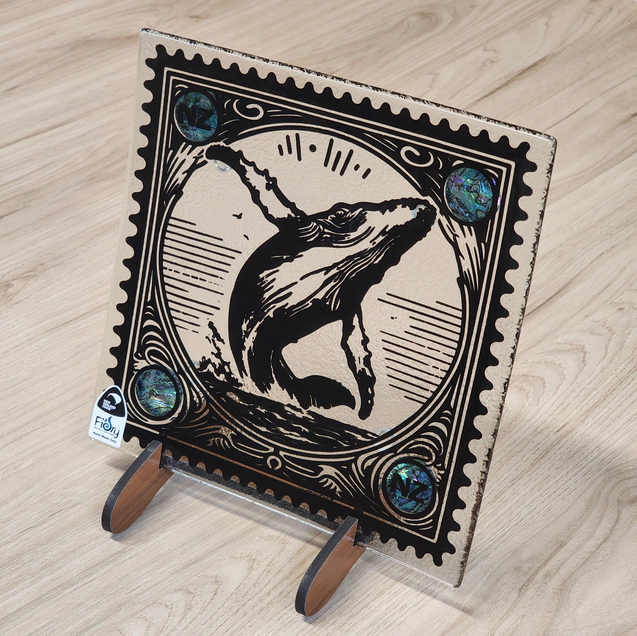 Stamp Range - Whale w/Paua Medium Square 200x200mm