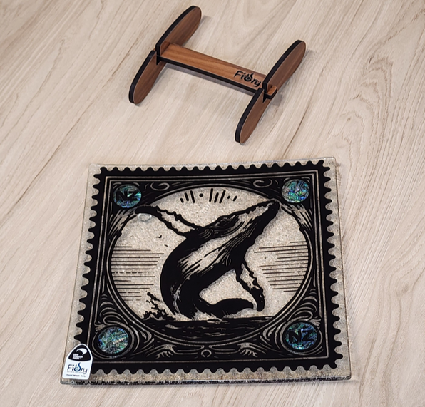 Stamp Range - Whale w/Paua Medium Square 200x200mm