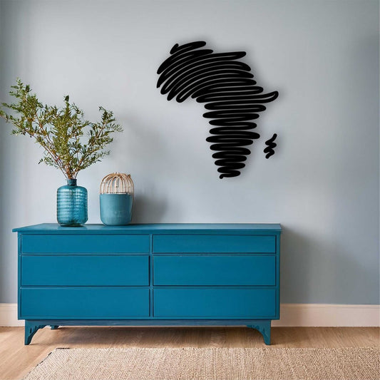 Africa Squiggle Map Wall Art - Fiery Creations Ltd