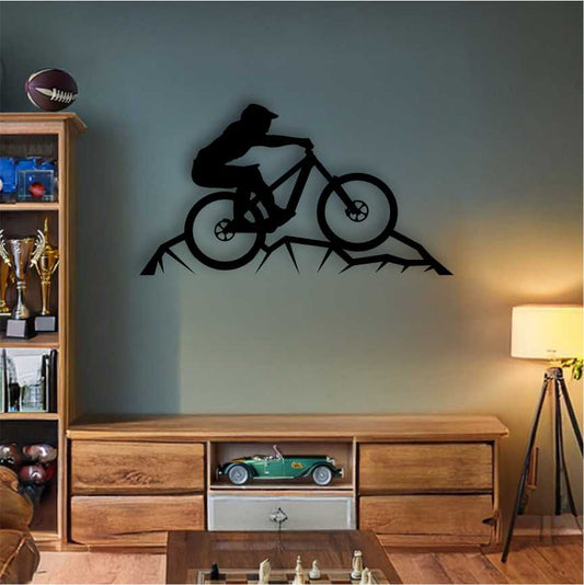 Mountain Biker Dropping In Wall Art - Fiery Creations Ltd