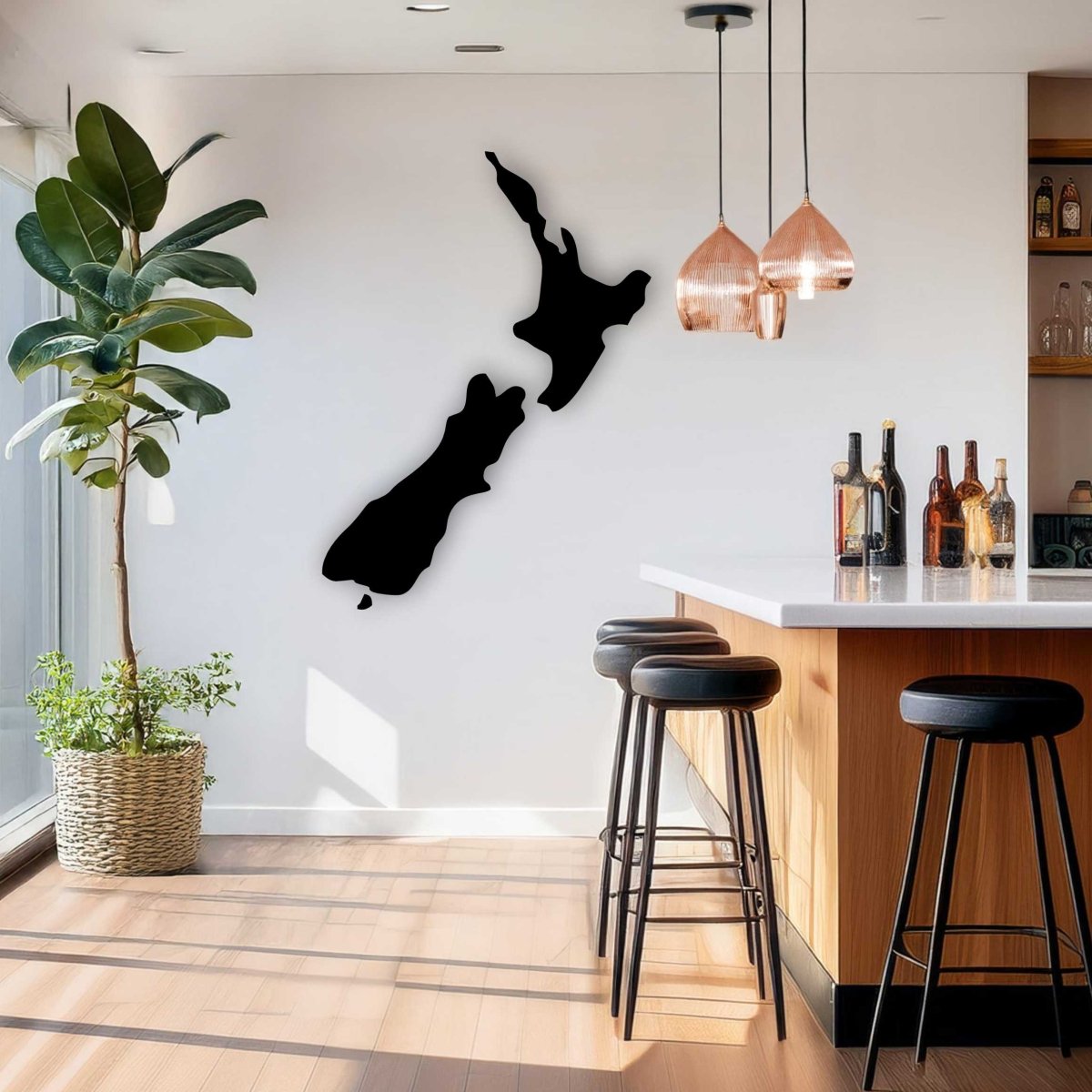 NZ Map Silhouette Wall Art – Fiery Creations Ltd