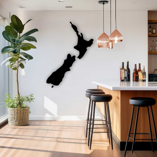 NZ Map Silhouette Wall Art - Fiery Creations Ltd